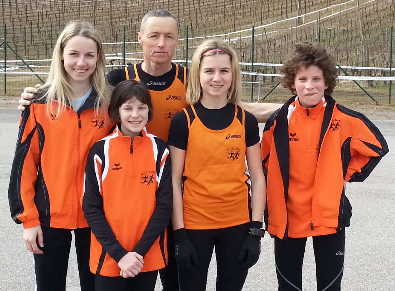 Das Team des ASC Berg in Villa Lagarina: v.l. Vera Riffesser, Ruth Hannah Hauser, Peter Riffesser, Laura Riffesser und Alessio Dainese